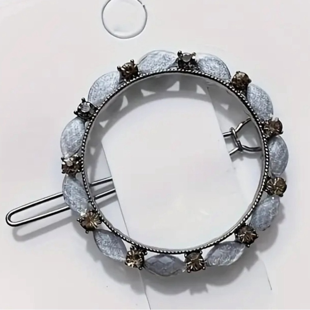 New Faux Pearl Round Gray Barrette Hair Clip ✨🔥🔥 New